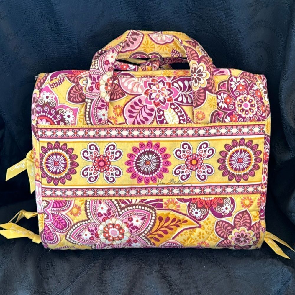 VERA BRADLEY BALI GOLD COSMETIC TRAVEL BAG
